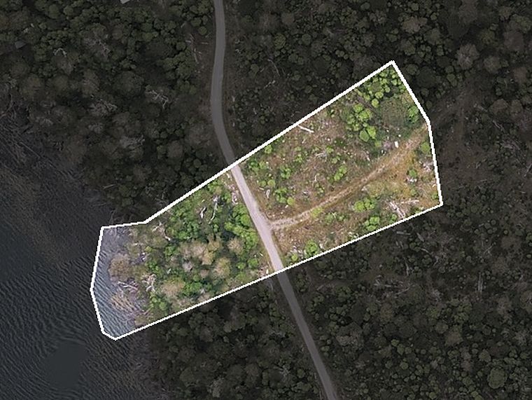 Vista aérea del lote 11 de Puerto Paraíso, recortada de la ortofoto propia del predio