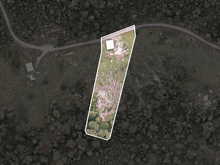 Vista aérea del lote 21 de Puerto Paraíso, recortada de la ortofoto propia del predio